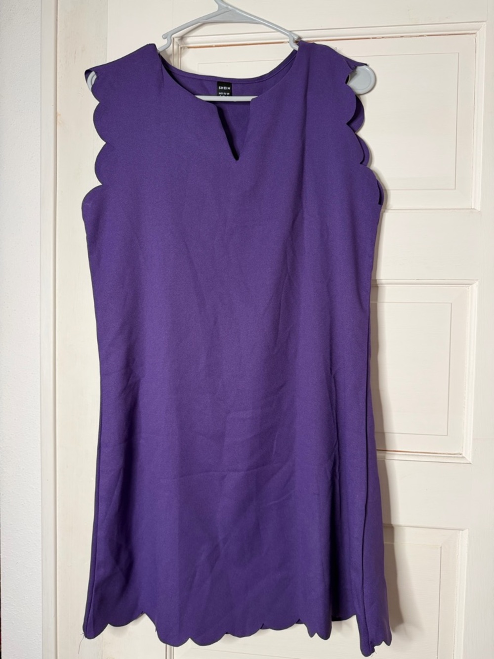 SHEIN Purple Scallop Edge Shift Dress